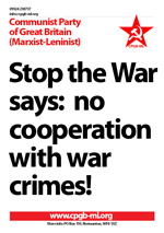 Stop the war says: no cooperation with war crimes
