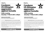 Condemn US-Ethiopian aggression against Somalia